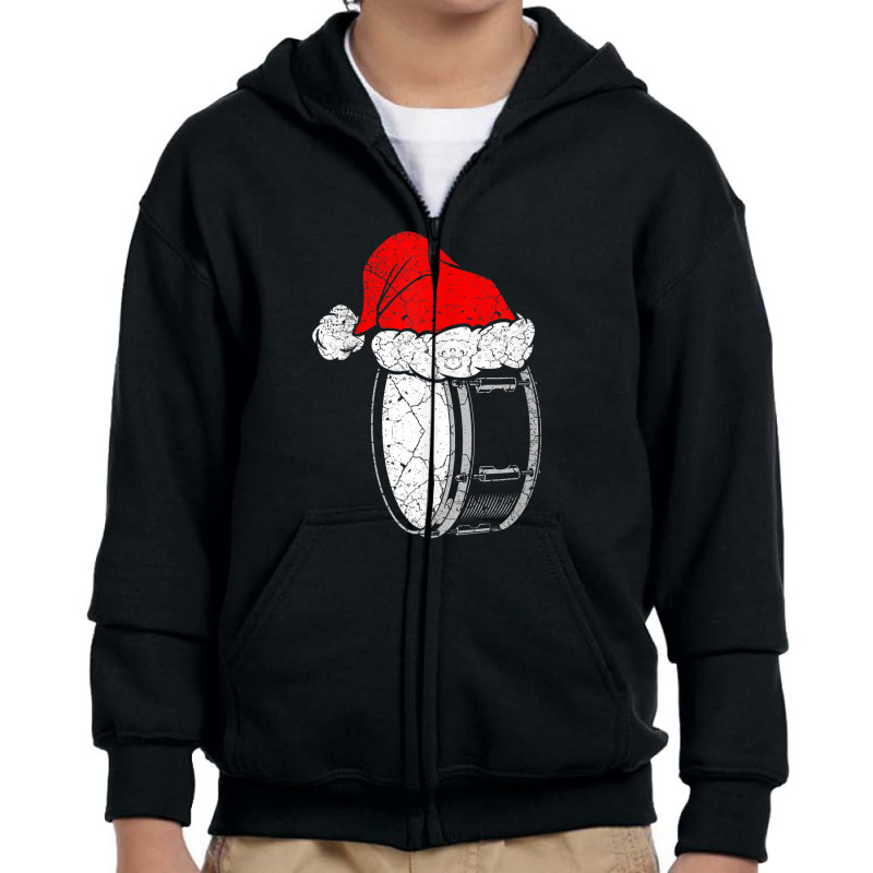 Christmas Musician Drummer Santa Instrument Music Youth Zipper Hoodie by LemonJack | Artistshot