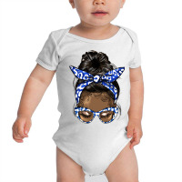 Afro Messy Bun Straight Hair Sorority Blue And Whi Baby Bodysuit | Artistshot