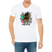 Afro Messy Bun Locs Hair Emergency Technician V-neck Tee | Artistshot