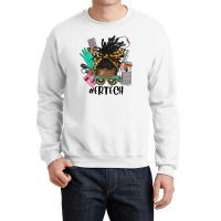 Afro Messy Bun Locs Hair Emergency Technician Crewneck Sweatshirt | Artistshot