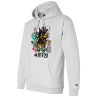 Afro Messy Bun Locs Hair Emergency Technician Champion Hoodie | Artistshot