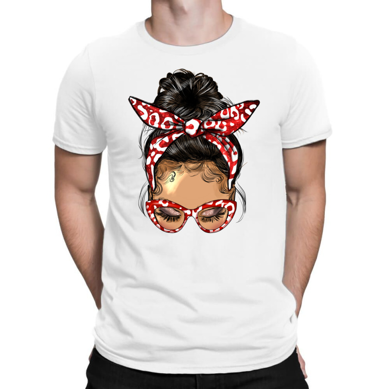 Afro Messy Bun Light Skin Soror Color Red And Blue T-shirt | Artistshot