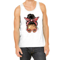 Afro Messy Bun Light Skin Soror Color Red And Blue Tank Top | Artistshot