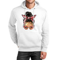 Afro Messy Bun Light Skin Soror Color Red And Blue Unisex Hoodie | Artistshot