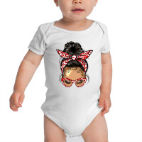 Afro Messy Bun Light Skin Soror Color Red And Blue Baby Bodysuit | Artistshot