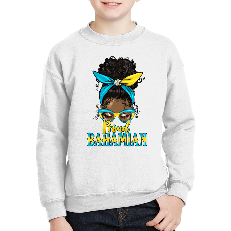 Afro Messy Bun Latina Proud Bahamian Youth Sweatshirt by HRA Design Shop | Artistshot