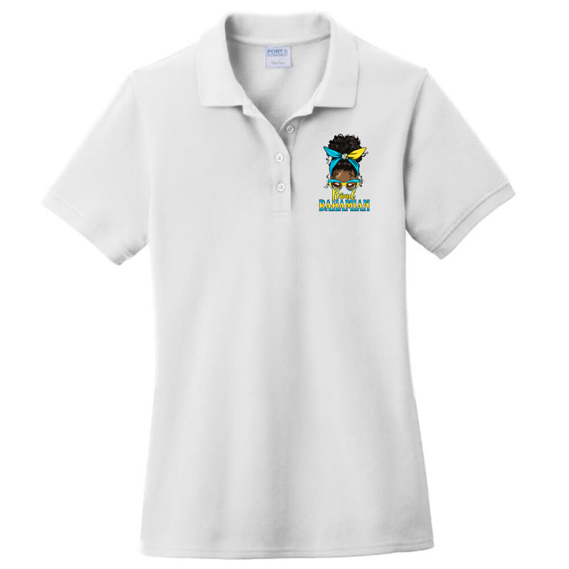 Afro Messy Bun Latina Proud Bahamian Ladies Polo Shirt by HRA Design Shop | Artistshot