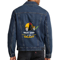 Father Daughter And Son   Best Dad In The Galaxy Men Denim Jacket | Artistshot