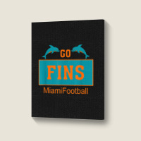 Fins Miami Florida American Football Dolphin Elements Animal Portrait Canvas Print | Artistshot