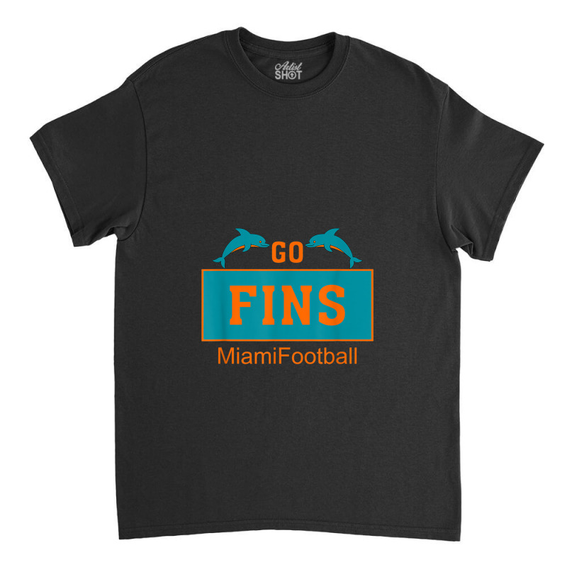 Fins Miami Florida American Football Dolphin Elements Animal Classic T-shirt | Artistshot