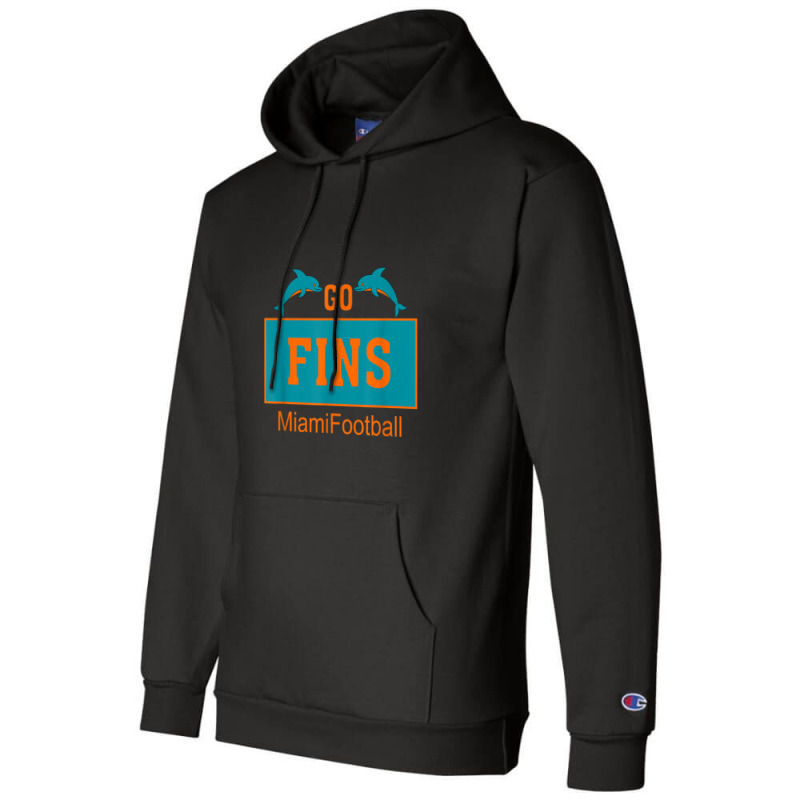 Fins Miami Florida American Football Dolphin Elements Animal Champion Hoodie | Artistshot