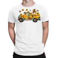 Western Bee Gnomes Truck Sunflowers Honeycomb Beehive Honey Turquoise T-shirt | Artistshot