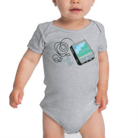 Colorful Illustration Of A Small Music Player Baby Bodysuit | Artistshot