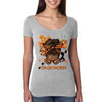 Afro Messy Bun Cheer Coach Life Orange And Black Women's Triblend Scoop T-shirt | Artistshot