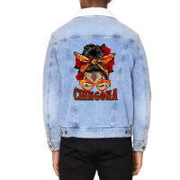 Latina Messy Bun Chingona Unisex Sherpa-lined Denim Jacket | Artistshot