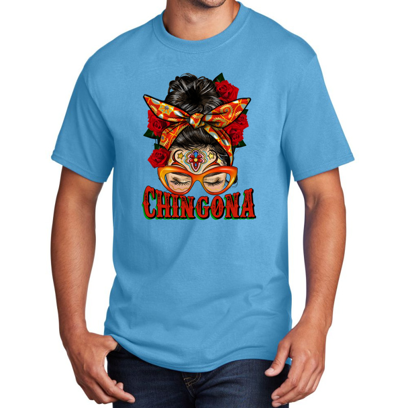 Latina Messy Bun Chingona Basic T-shirt by HRA Design Shop | Artistshot