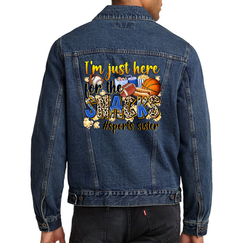 Im Just Here For The Snacks Sports Sister Men Denim Jacket | Artistshot