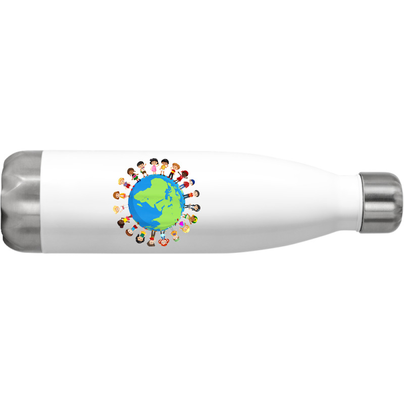 Earth Day Children Around The World Environmentalist T Shirt Stainless Steel Water Bottle | Artistshot