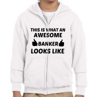 Banker Awesome Youth Zipper Hoodie | Artistshot