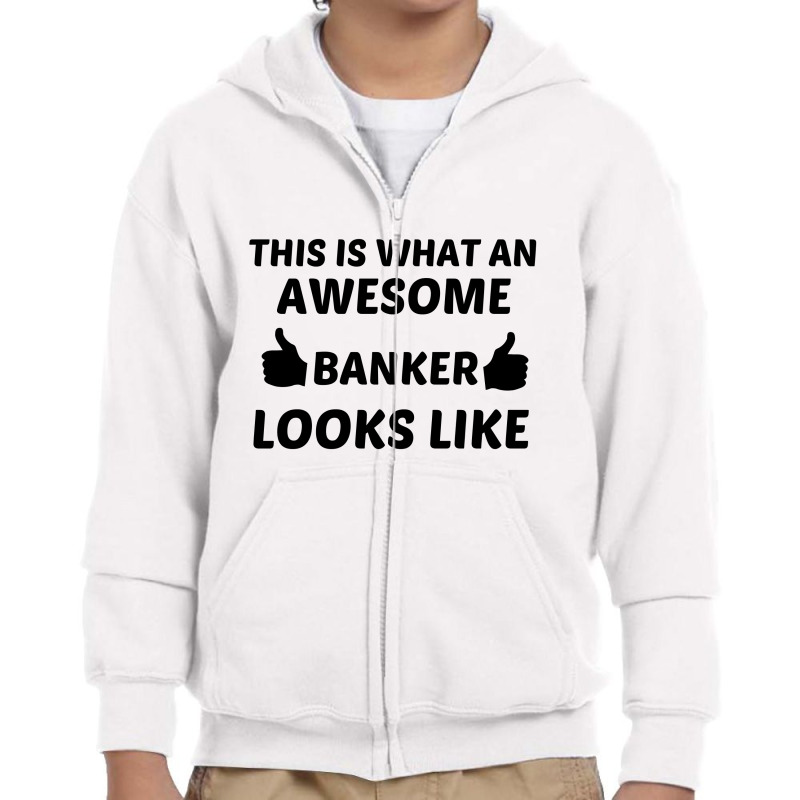 Banker Awesome Youth Zipper Hoodie by Perfect Designers | Artistshot