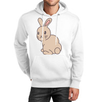 Brown Cute Rabbit Back View Unisex Hoodie | Artistshot