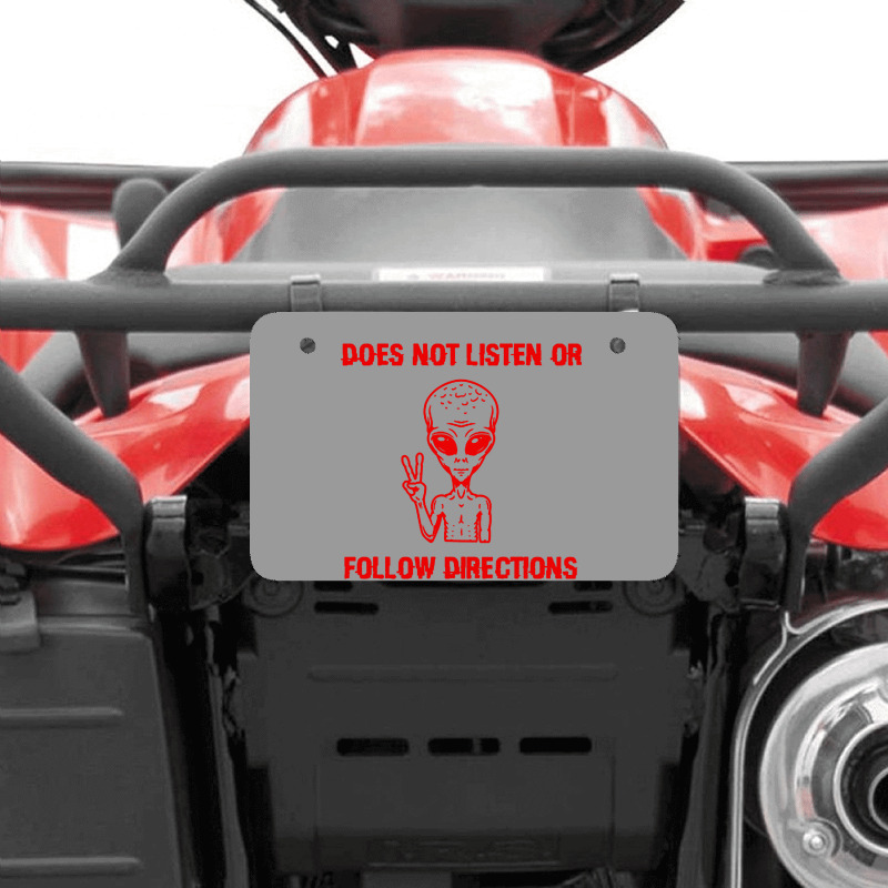 Does Not Listen Or Follow Directions Atv License Plate | Artistshot