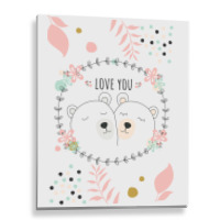 Happy Valentine's Love You With Animal Cute Metal Print Vertical | Artistshot