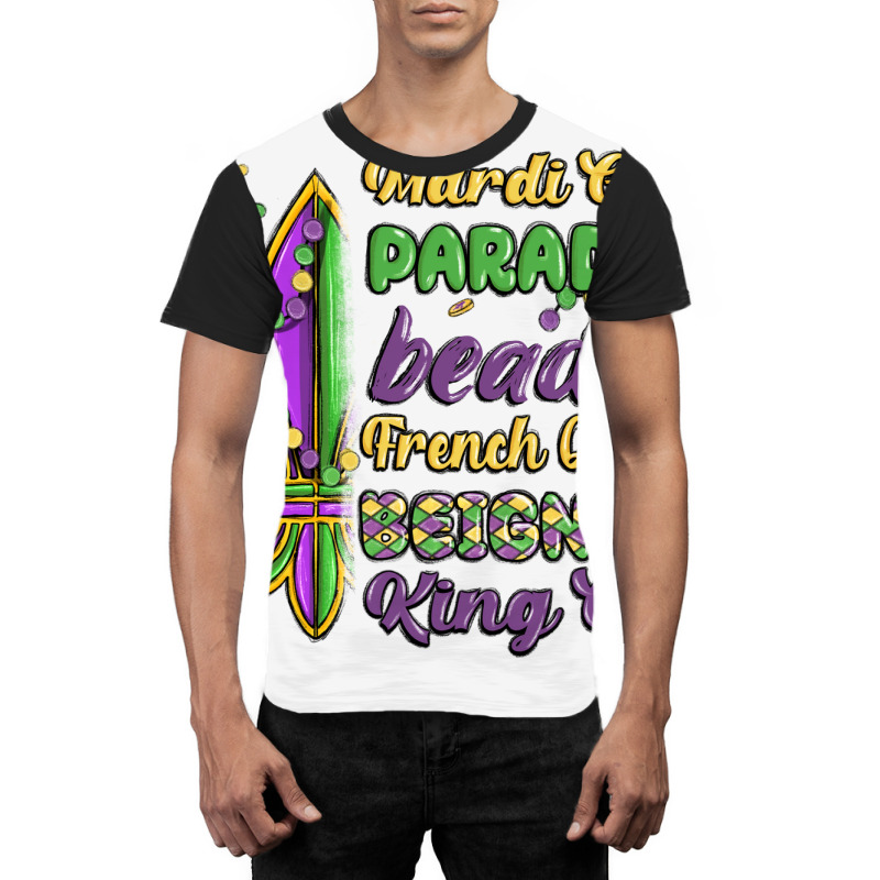 Mardi Gras Parades Beads French Quarter Beignets K Graphic T-shirt | Artistshot