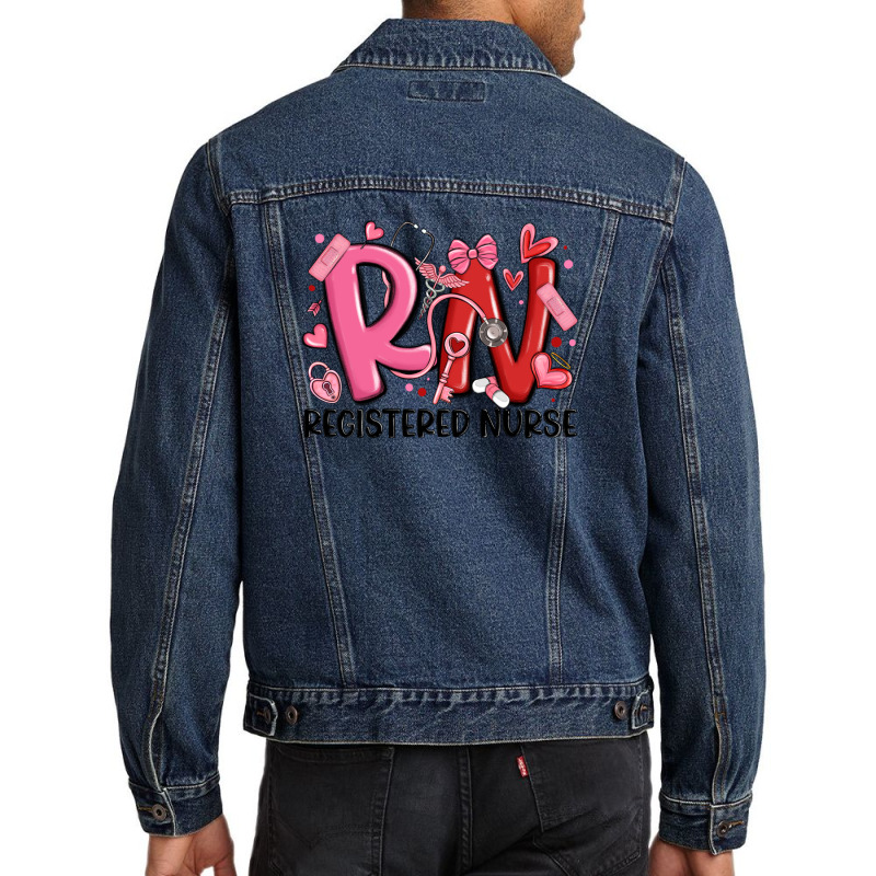 Rn Registered Nurse Valentines Day Men Denim Jacket | Artistshot