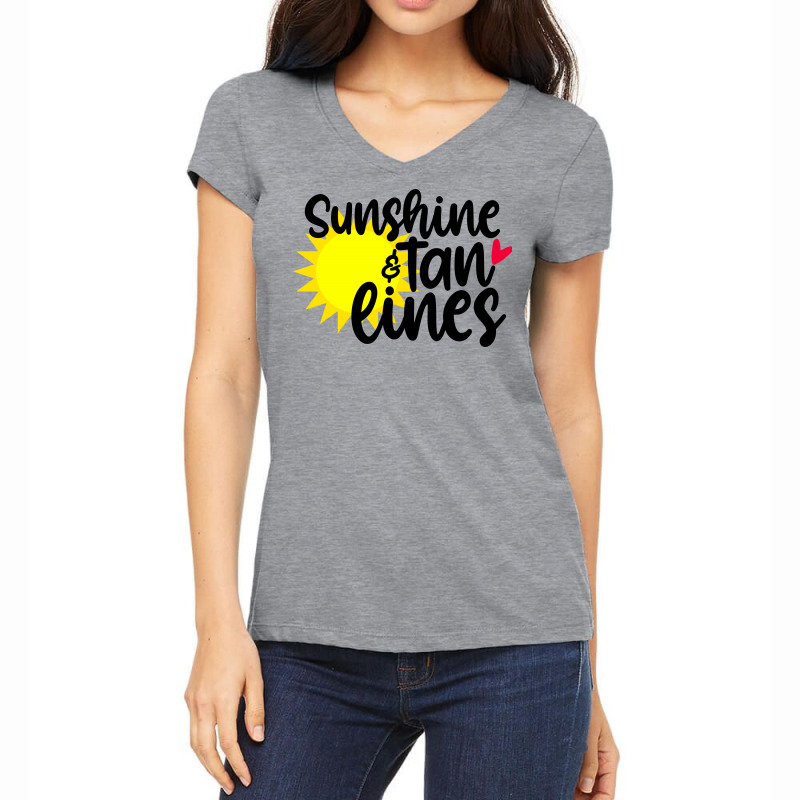 Sunshine & Tan Lines Women's V-Neck T-Shirt by Purpleblobart | Artistshot