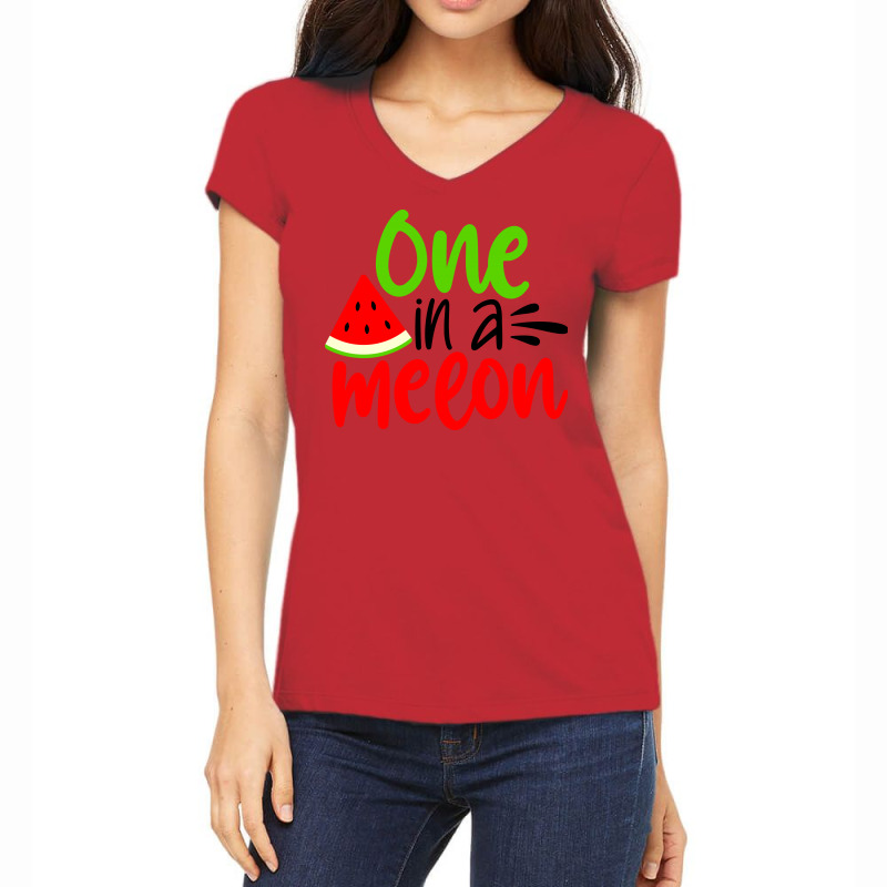 One In A Melon Women's V-Neck T-Shirt by Purpleblobart | Artistshot