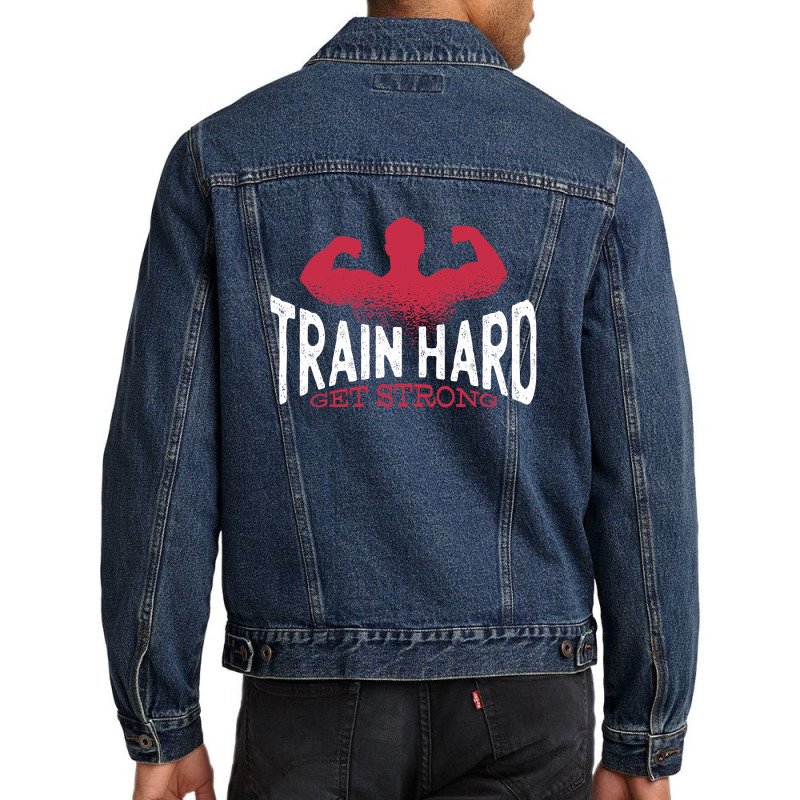 Train Hard Men Denim Jacket | Artistshot