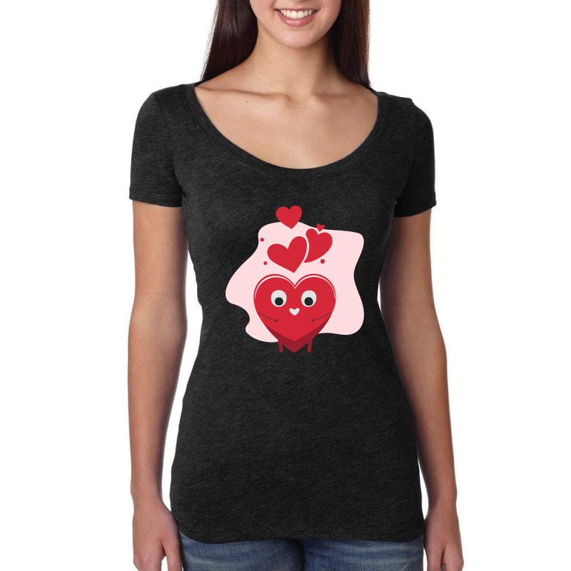 Valentine Heart Character Women's Triblend Scoop T-shirt by afographic | Artistshot