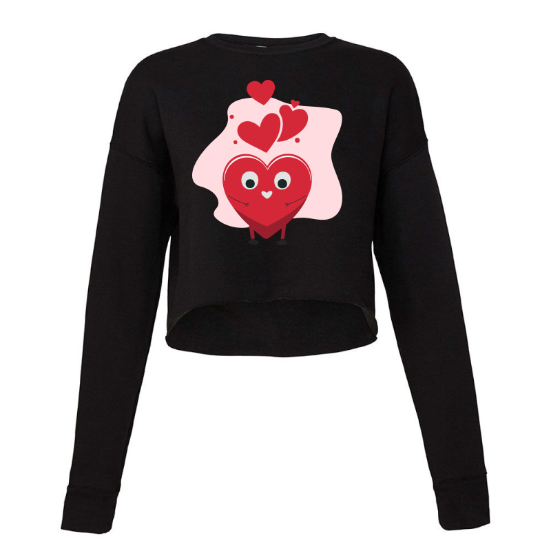 Valentine Heart Character Cropped Sweater by afographic | Artistshot