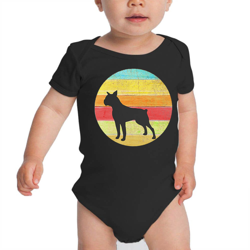 Boston Terrier Dog T  Shirt Boston Terrier Vintage Rainbow Silhouette Baby Bodysuit by pitifulhere | Artistshot