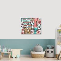 Floral Leopard Frame Mini Landscape Canvas Print | Artistshot