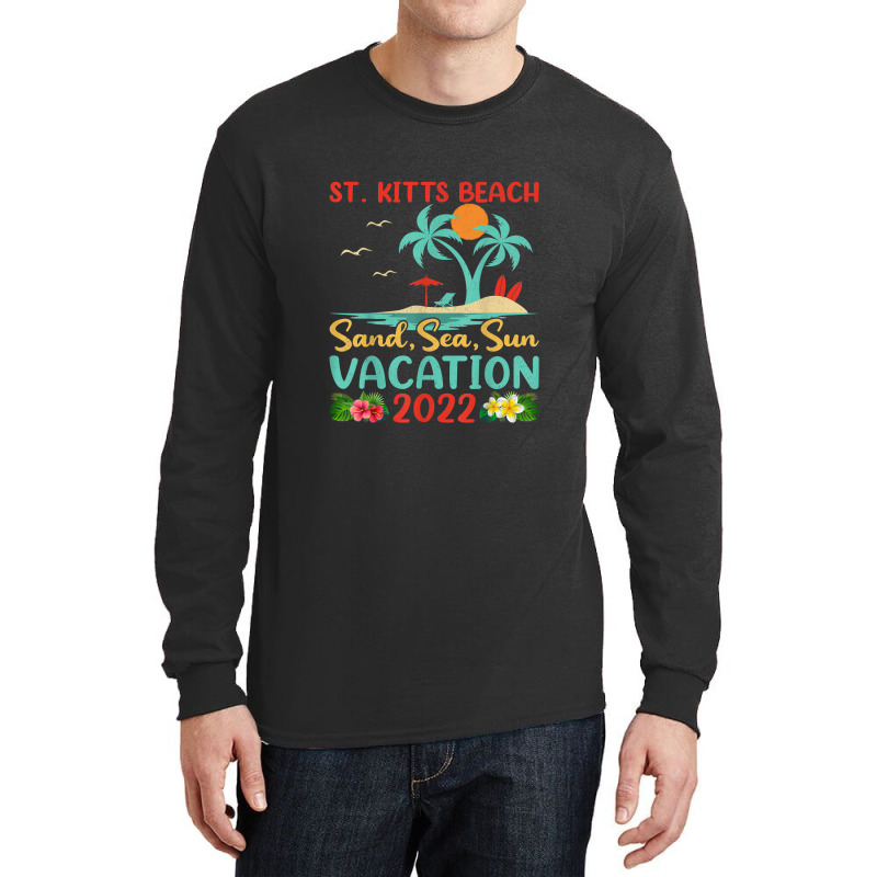 Beach Vacation 2022 Retro Lost Paradise St. Kitts Beach Long Sleeve Shirts by Tiktify | Artistshot