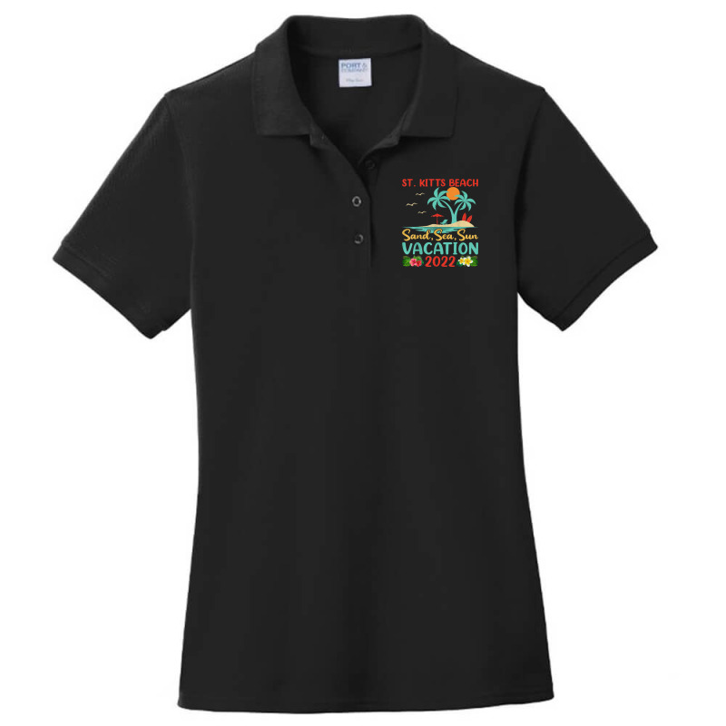 Beach Vacation 2022 Retro Lost Paradise St. Kitts Beach Ladies Polo Shirt by Tiktify | Artistshot