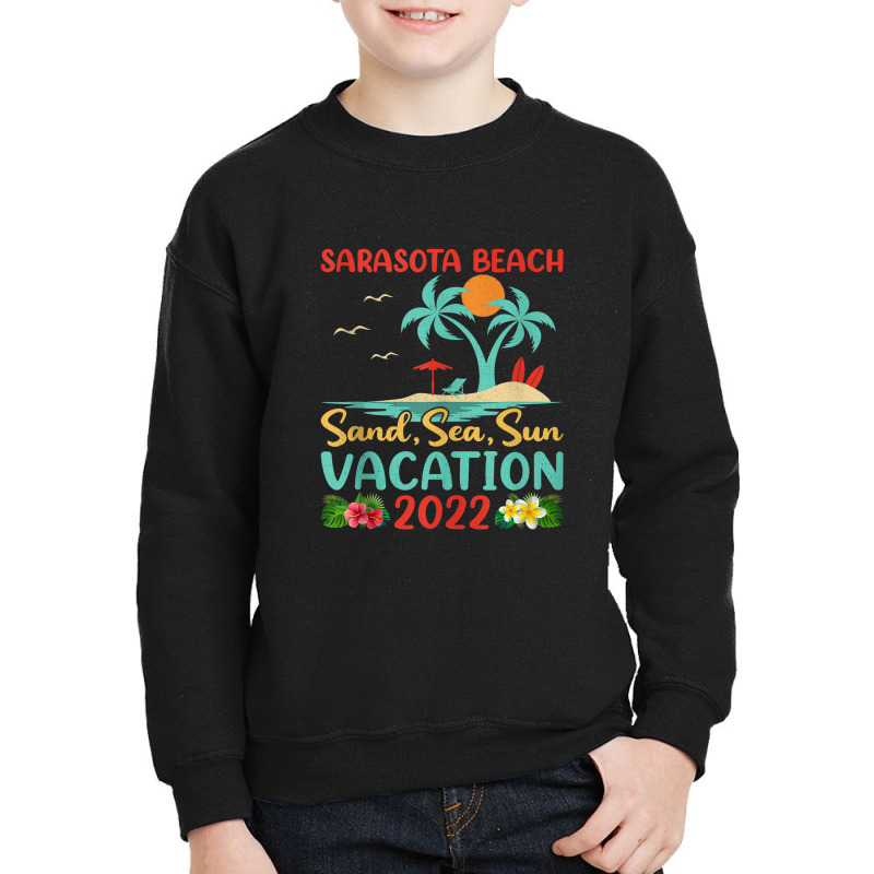 Beach Vacation 2022 Retro Sunset Florida Sarasota Beach Tank Top Youth Sweatshirt by Tiktify | Artistshot