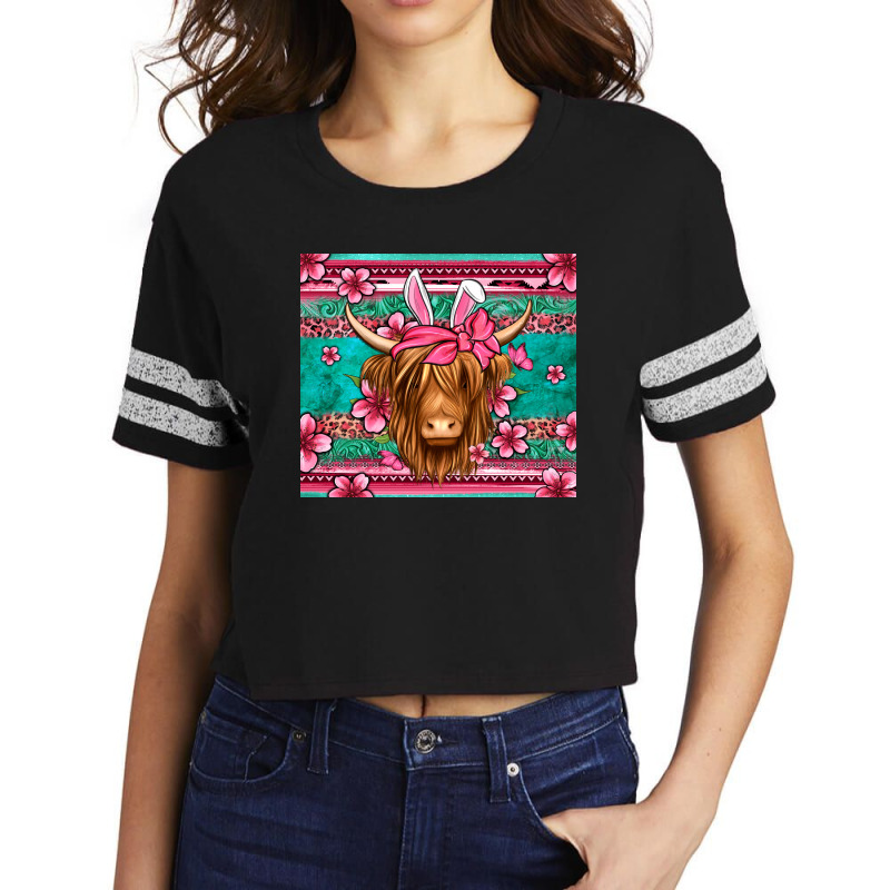 Easter Longhaired Cow Scorecard Crop Tee | Artistshot