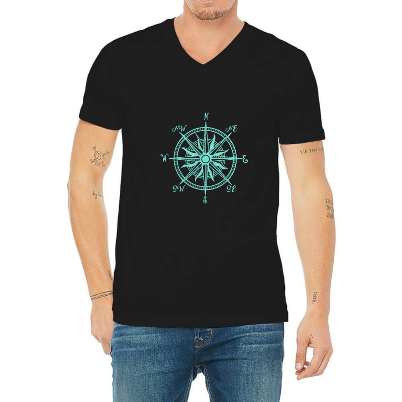 Compass Shirt Wandering Traveler Nomad Vacation Sailing Gift V-neck Tee | Artistshot