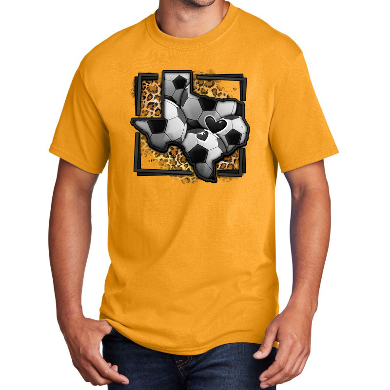 Leopard Soccer Texas Map Basic T-shirt | Artistshot