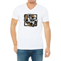 Leopard Soccer Texas Map V-neck Tee | Artistshot