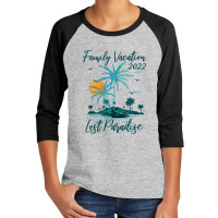 Family Vacation 2022 Retro Sunset Lost Paradise Beach Tank Top Youth 3/4 Sleeve | Artistshot