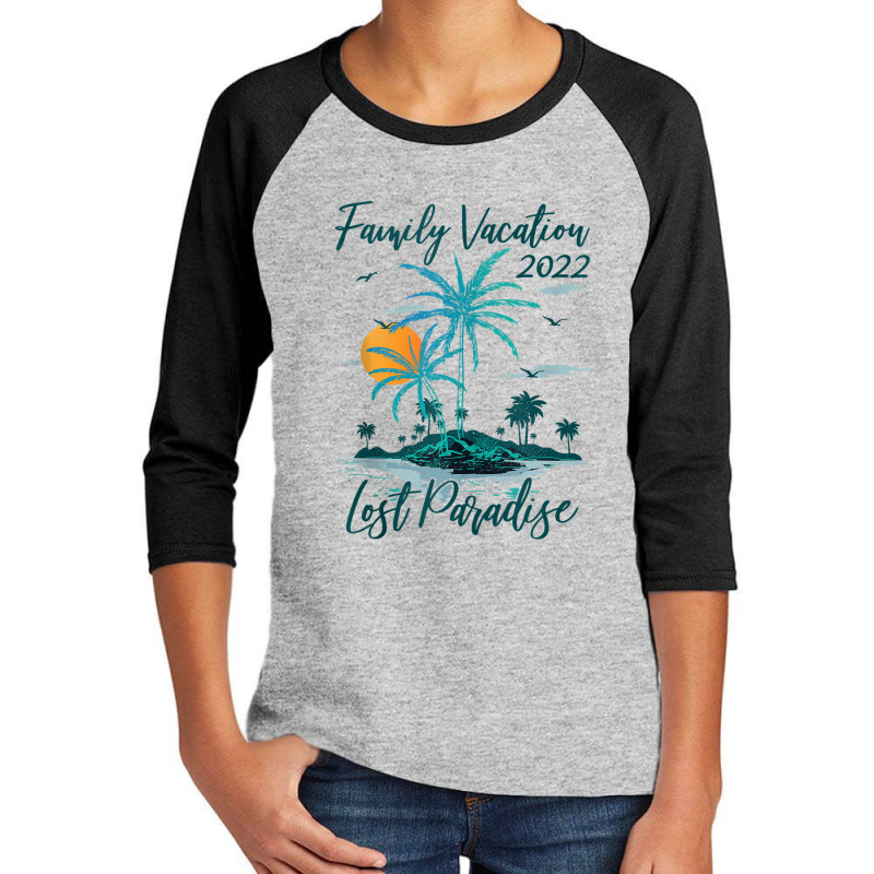 Family Vacation 2022 Retro Sunset Lost Paradise Beach Tank Top Youth 3/4 Sleeve by Tiktify | Artistshot