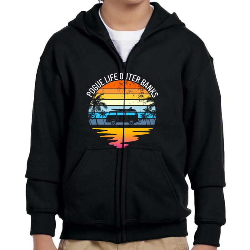 Pogue Life Outer Banks North Carolina Vacation Travel Youth Zipper Hoodie by LemonJack | Artistshot