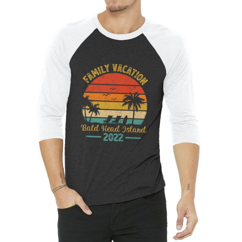 Family Vacation 2022 Vintage Retro Bald Head Island Beach Premium 3/4 Sleeve Shirt | Artistshot