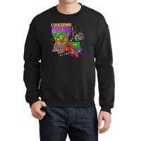 Mardi Gras Louisiana Map Crewneck Sweatshirt | Artistshot