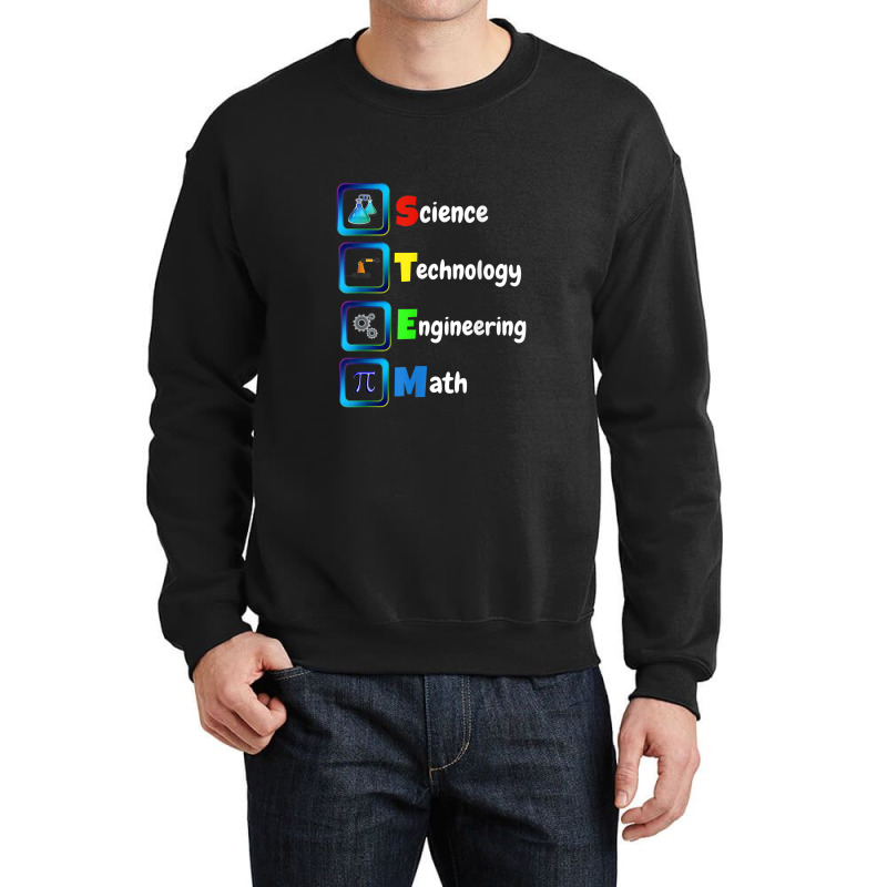 Stem Science Technology Engineering Math Crewneck Sweatshirt by Vivu991 | Artistshot