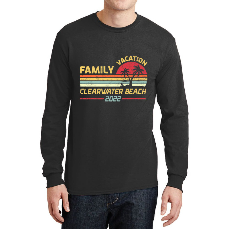 Family Vacation 2022 Vintage Retro Florida Clearwater Beach Premium Long Sleeve Shirts by Tiktify | Artistshot